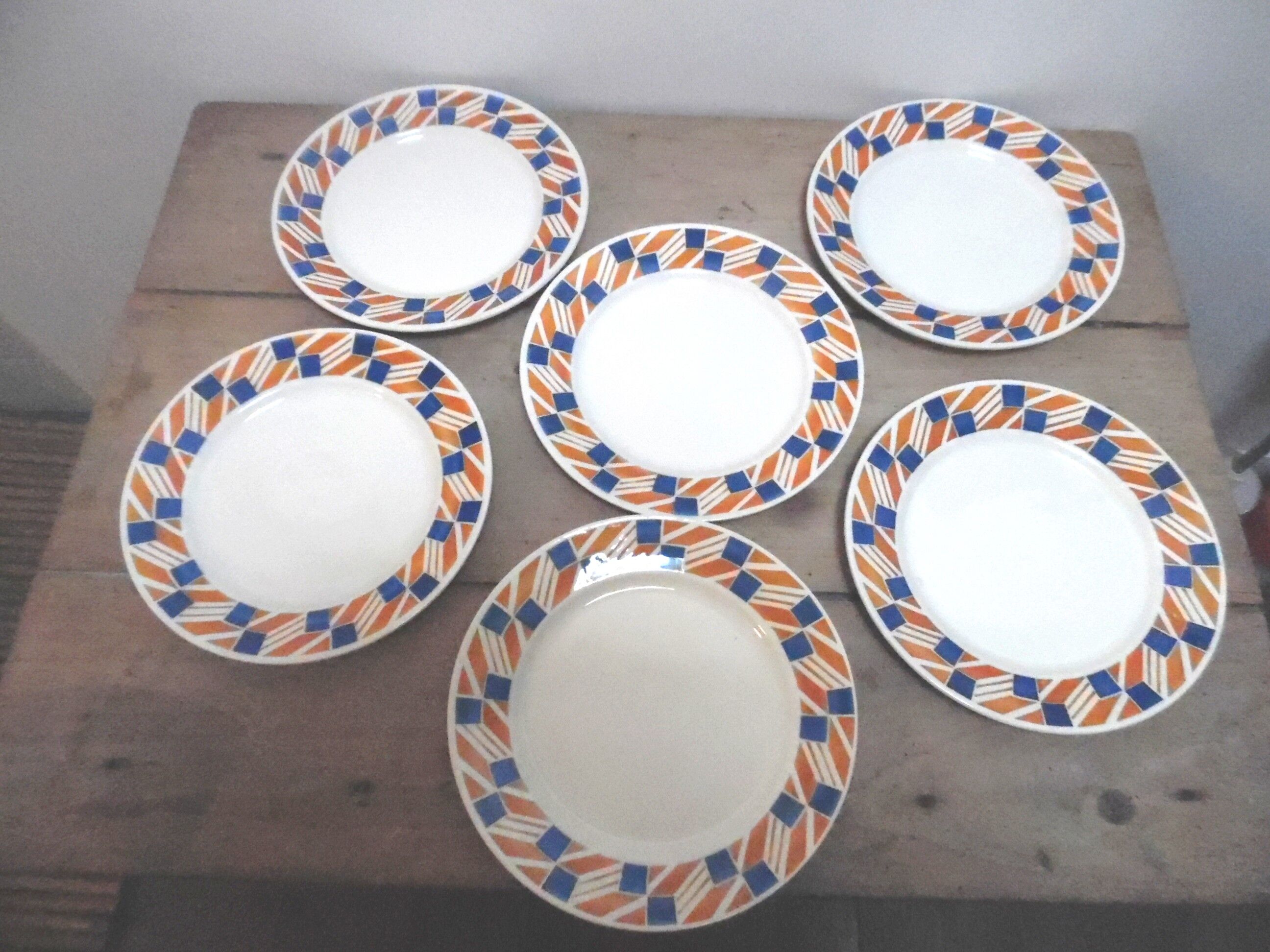 Six plates badonviller earthenware