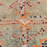 Tapis de couloir vintage à motifs géométriques rouge et orange, 102 x 332 cm