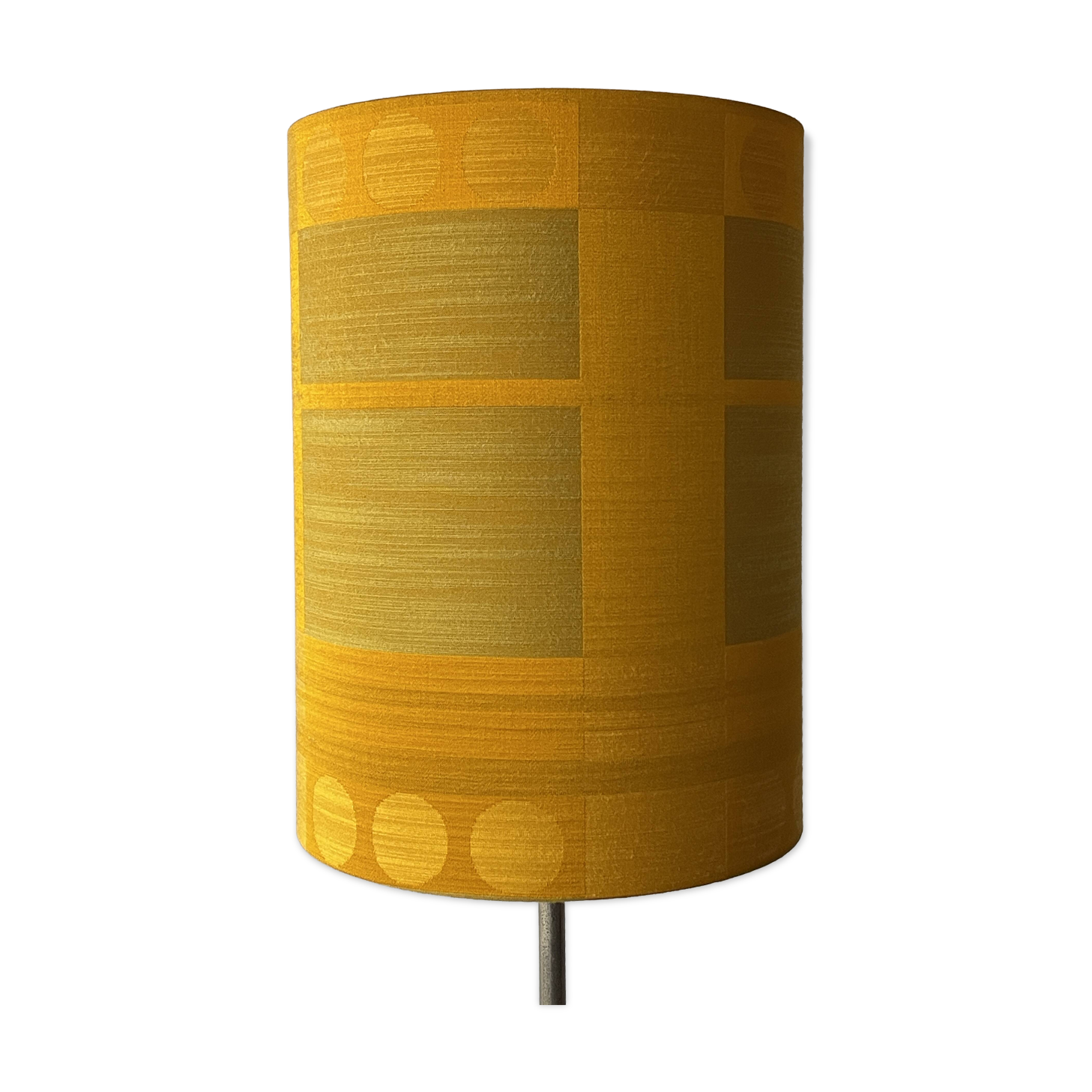Golden shape lampshade H45 D33 - vintage 70s fabric