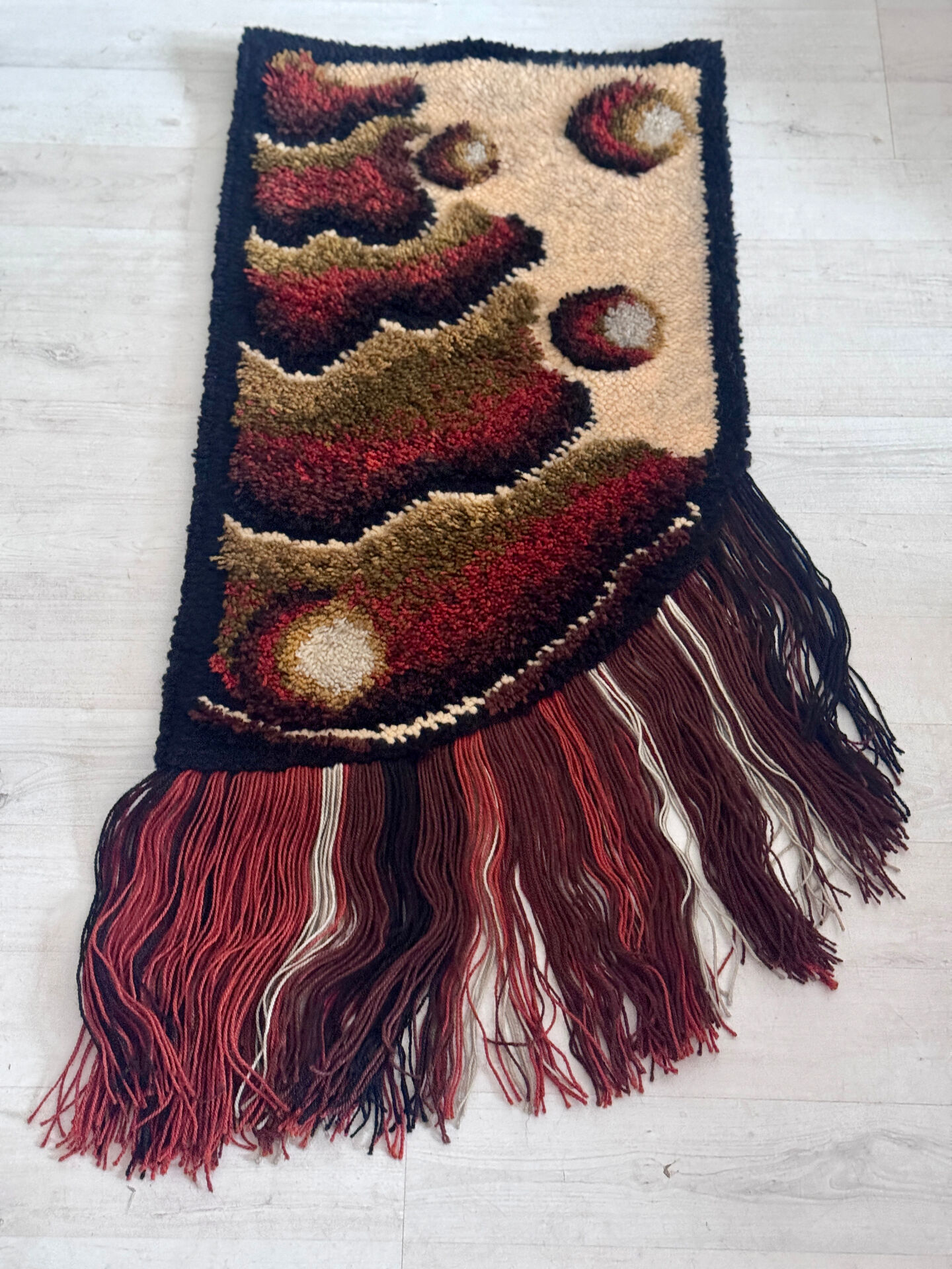 Vintage wandkleed wol 1970