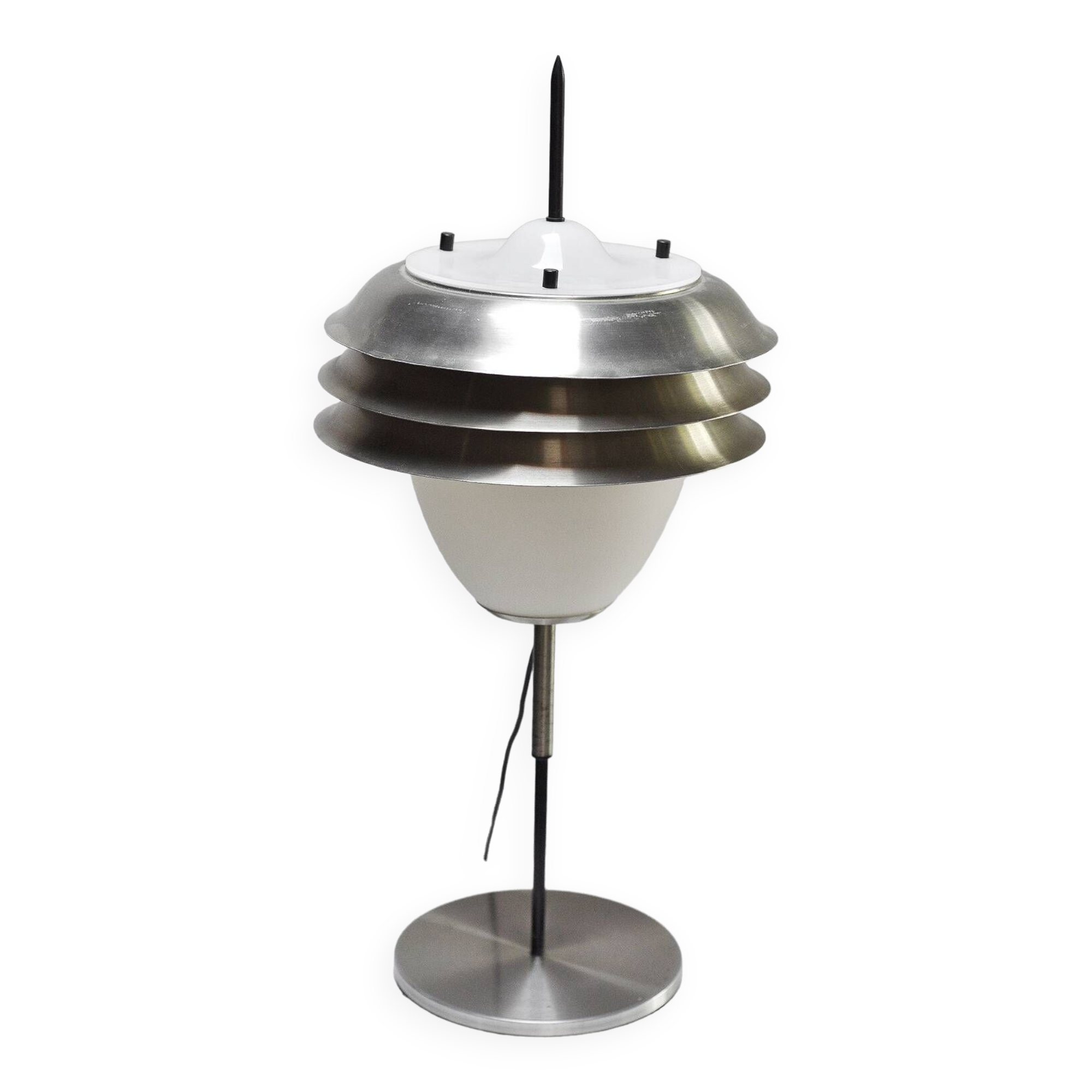 Italian table lamp in metal and opal glass, 1960s