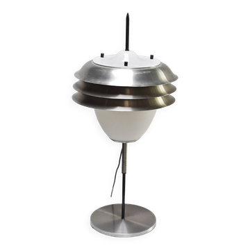 Italian table lamp in metal and opal glass, 1960s