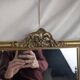 Golden Wall Mirror 57x33 Rococo Style, Louis XV in Wood and Stucco Vintage 50s