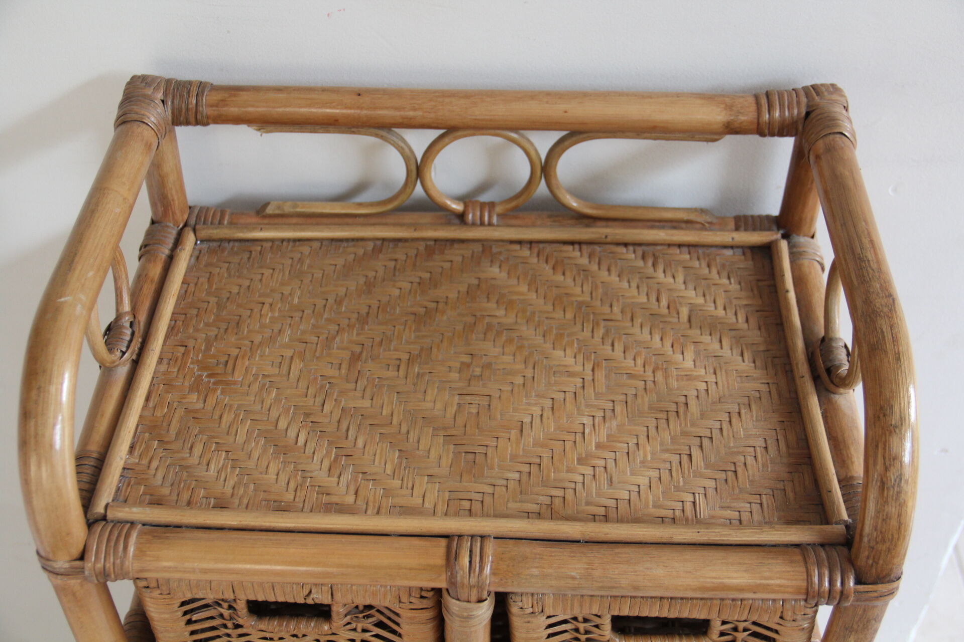 Small bamboo furniture and wicker drawers