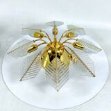 Italian Modern pair of brass ceiling lamps by Zero Quattro. 1970s