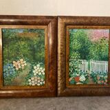 Pair of signed “garden” paintings from 1989