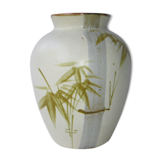Ceramic vase decorated with bamboo