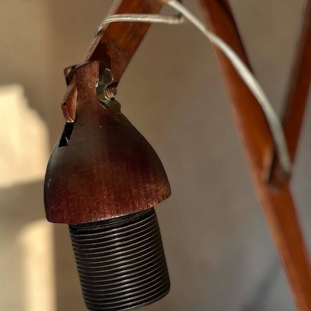 Scandinavian wooden scissor acordion wall lamp