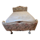 Bed frame with slatted base and mattress