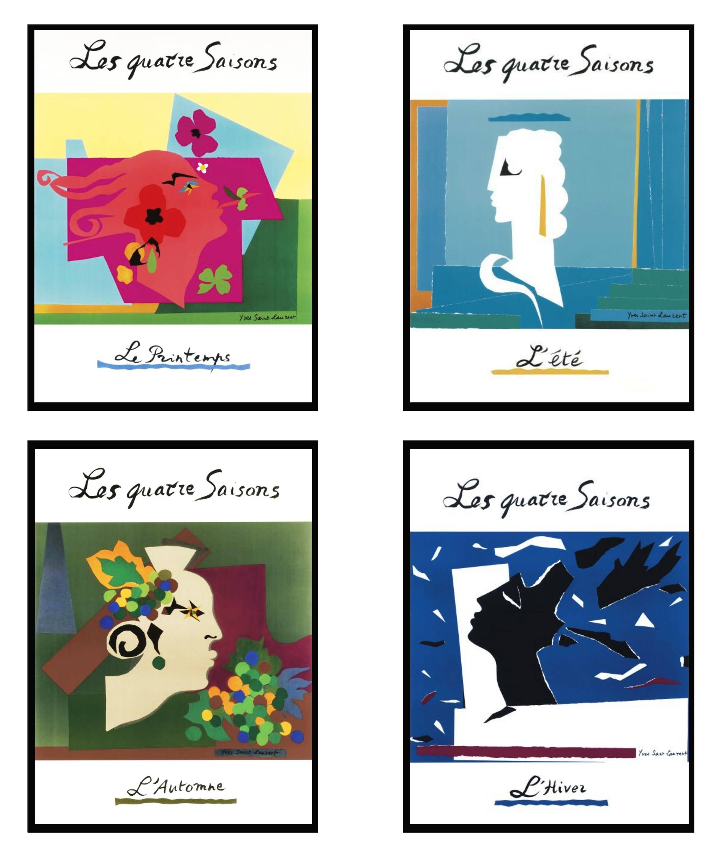 Yves Saint Laurent, 1983, Lot of 4 posters: The Four Seasons