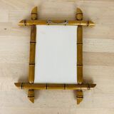 Vintage bamboo effect wood mirror