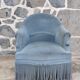 Blue velvet toad armchair
