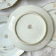 6 Flat plates porcelain white flowers golden Limoges Mehun