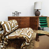 Vintage wooden sideboard credenza 1970