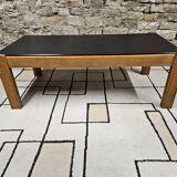 Table basse vintage 1970" bois ardoise