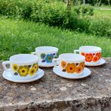 Set of 4 cups arcopal "lotus"