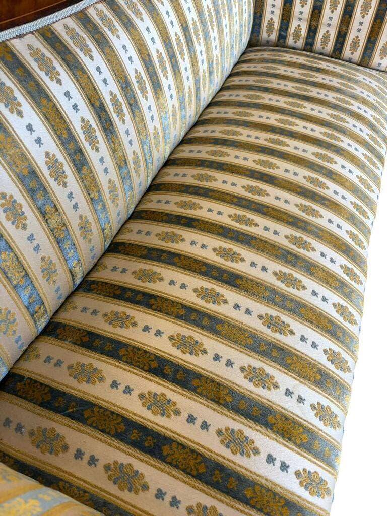 Vintage striped ecru baroque sofa / two-seater sofa