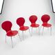 4 vintage design chairs in chrome metal