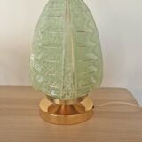 Art Deco Skyscraper in green Clichy glass mounted as a touch lamp