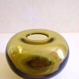 Blown glass ball vase by Claude Morin, Dieulefit France 1979