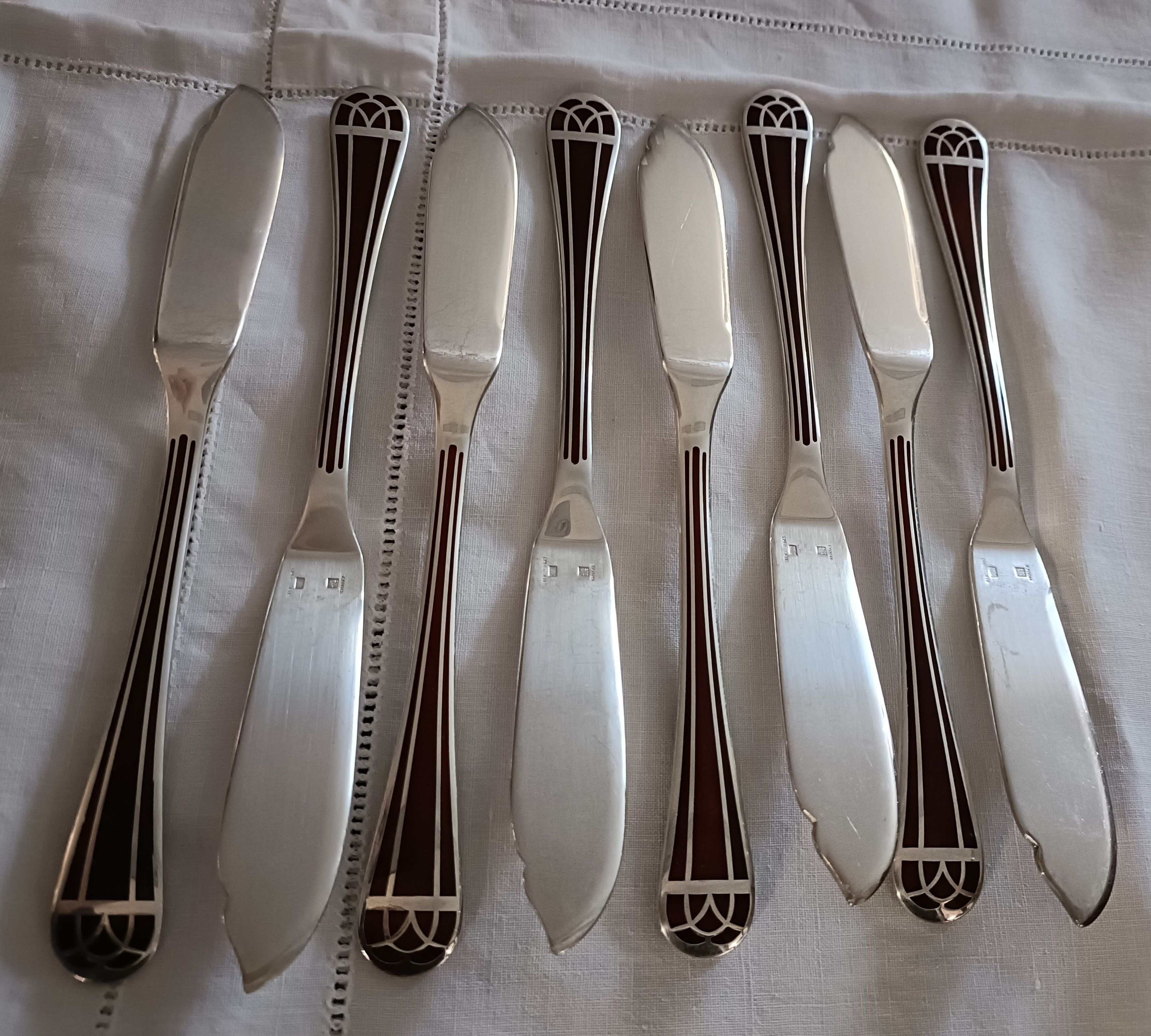 Lot 73 cutlery christofle model talisman lacquer of china color siena
