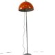 Lampadaire vintage chromé avec abat-jour orange