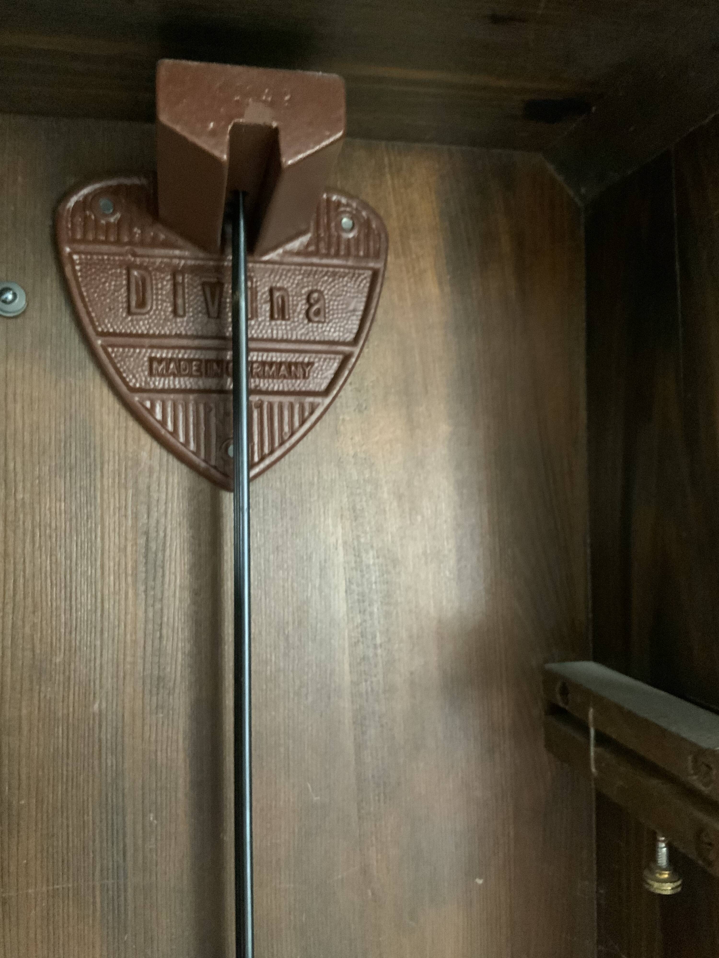 Antique art deco original f.m.s. Mauthe oak wall clock, Germany 1930s