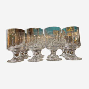 Lot de 12 verres en cristal signés Baccarat