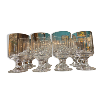 set of 12 crystal glasses signed Baccarat