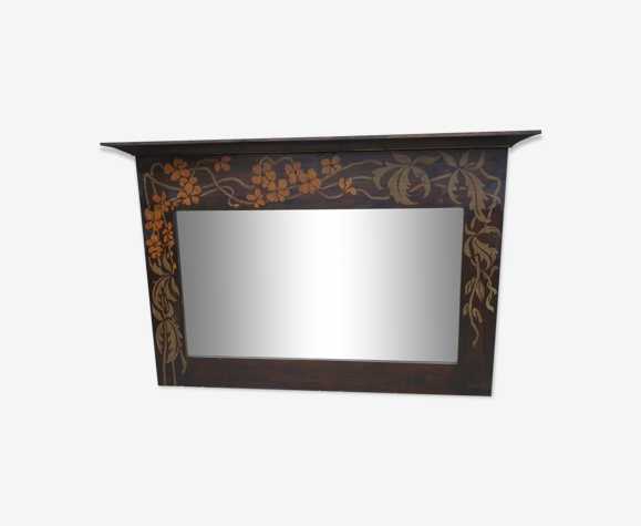 Miroir décor peint esprit boudoir 1900