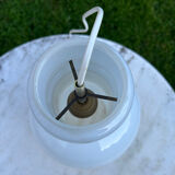 Vintage 1970s opaline glass pendant light