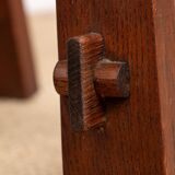 Set of 6 large Brutalist chairs in solid oak from the 1950s.