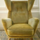 Danish wingback chair years 50-60 green armchair