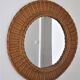 Vintage woven rattan marrow round mirror 1960