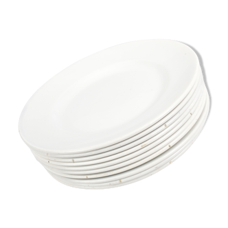 Lot of 10 old white plates