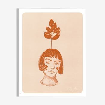 Illustration "Poetic Face Vase" A4
