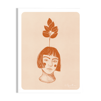 Illustration "Poetic Face Vase" A4