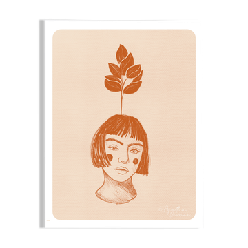 Illustration "Poetic Face Vase" A4