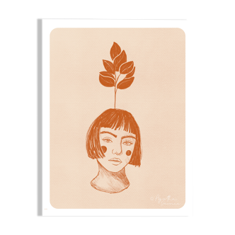 Illustration "Vase Visage poétique" A4