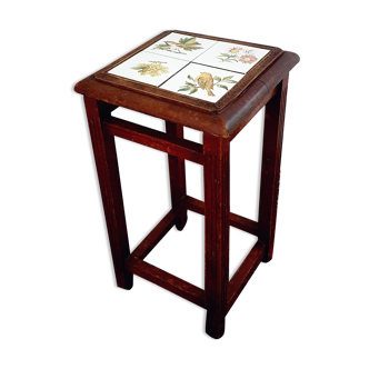 Botanical animal pattern tiled stool