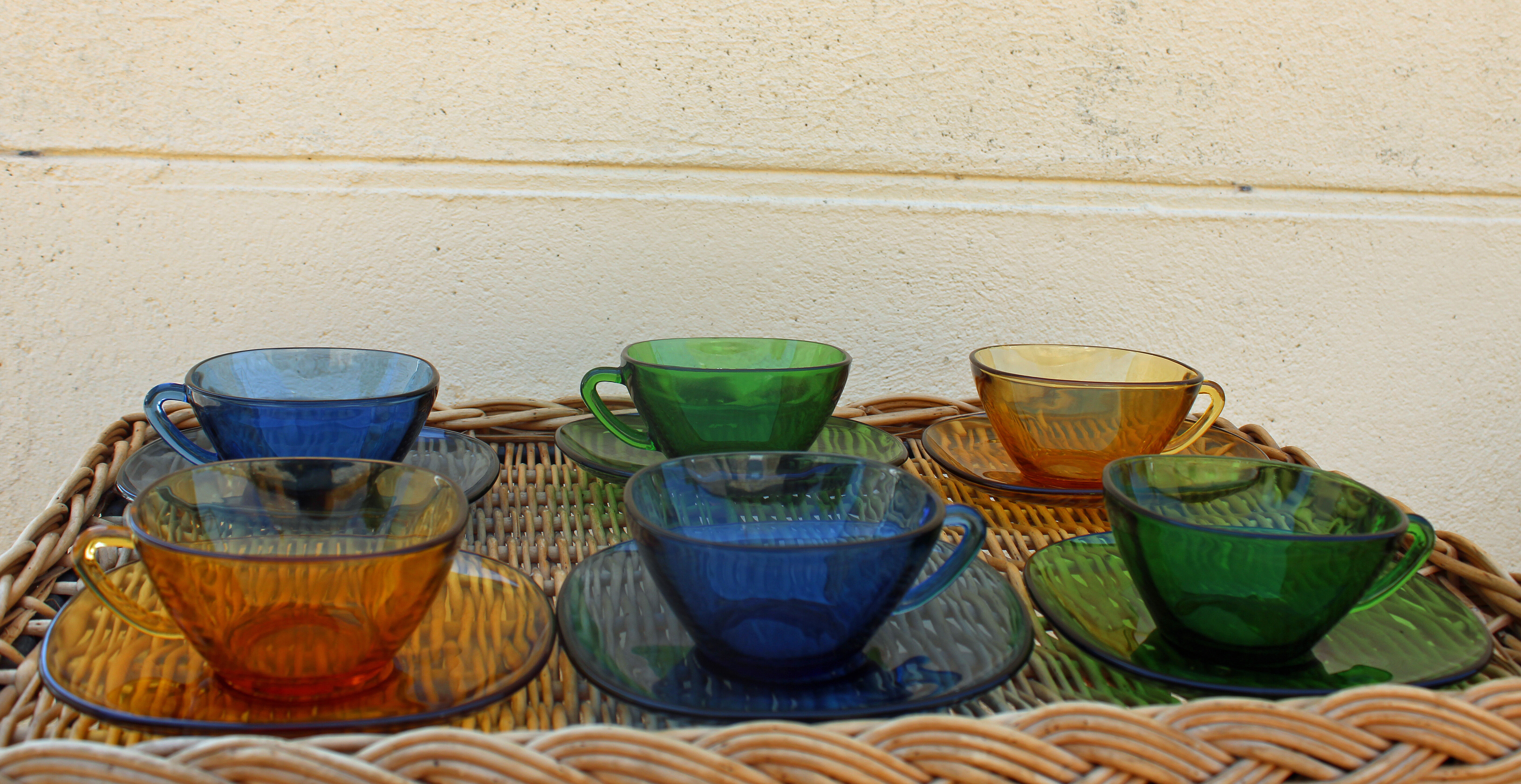 6 cups Vereco and their saucers