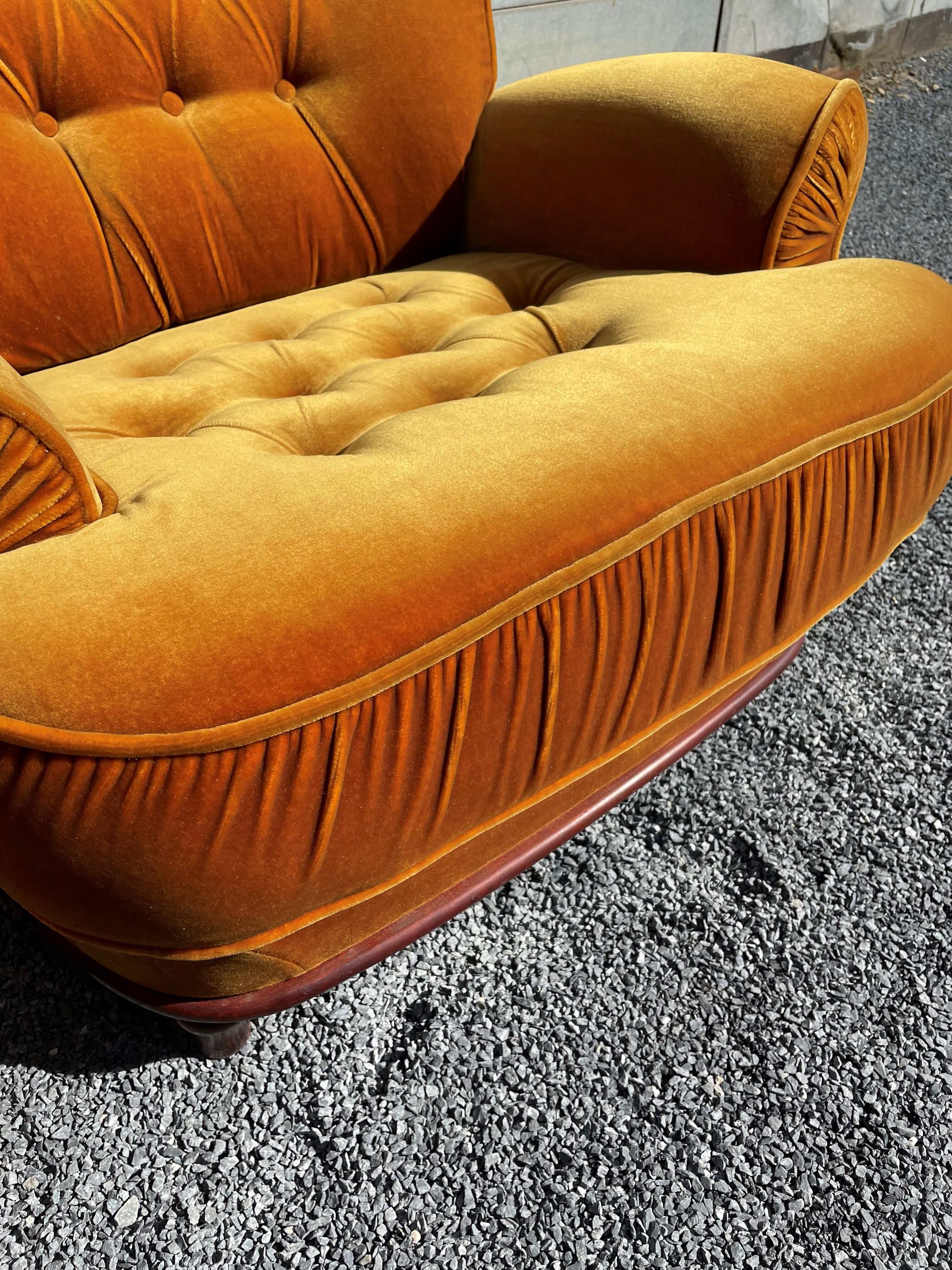 Vintage velvet armchair