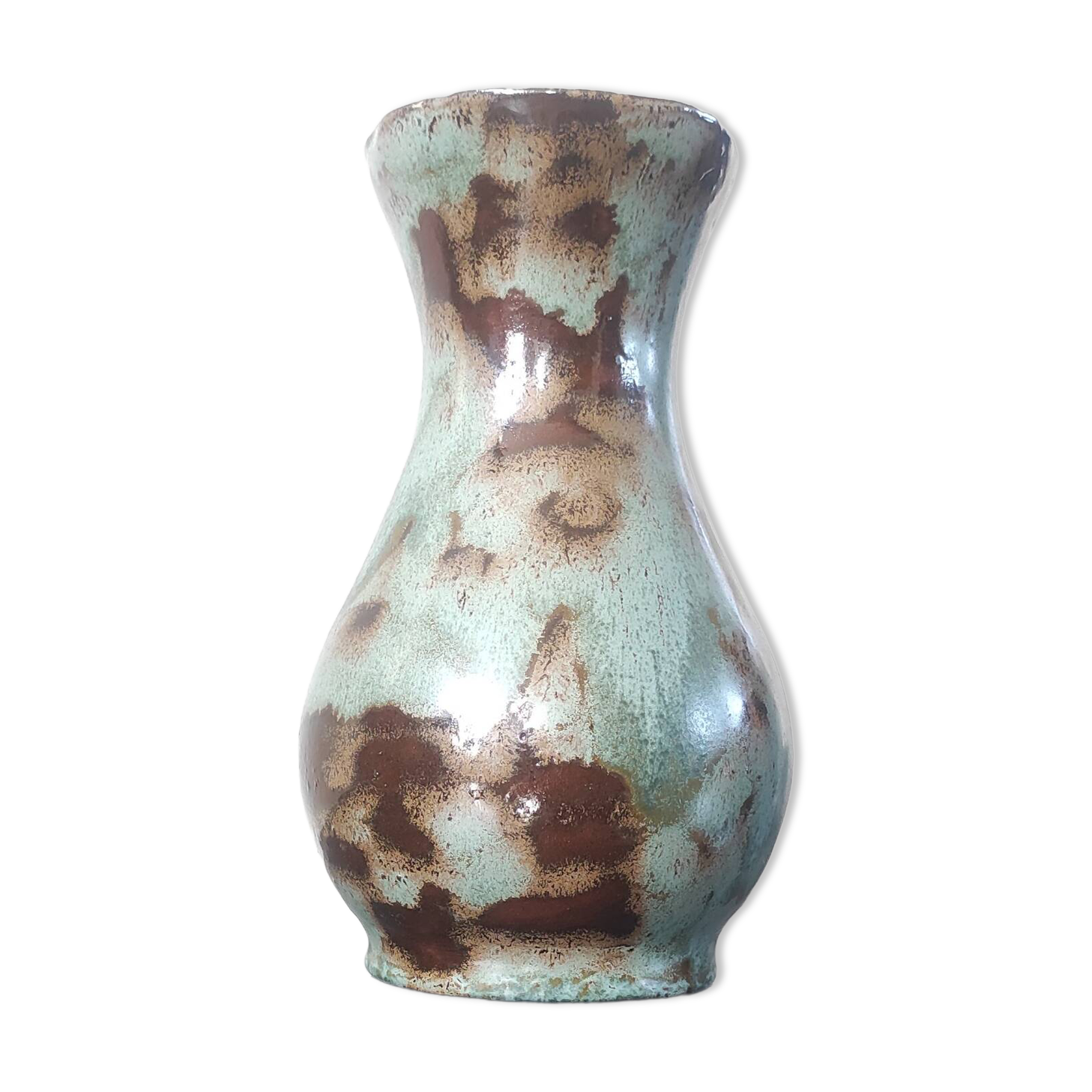 Vase balustre vintage en céramique émaillée