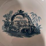 Toilet service, broc and earthenware basin longwy "rocaille xixe"