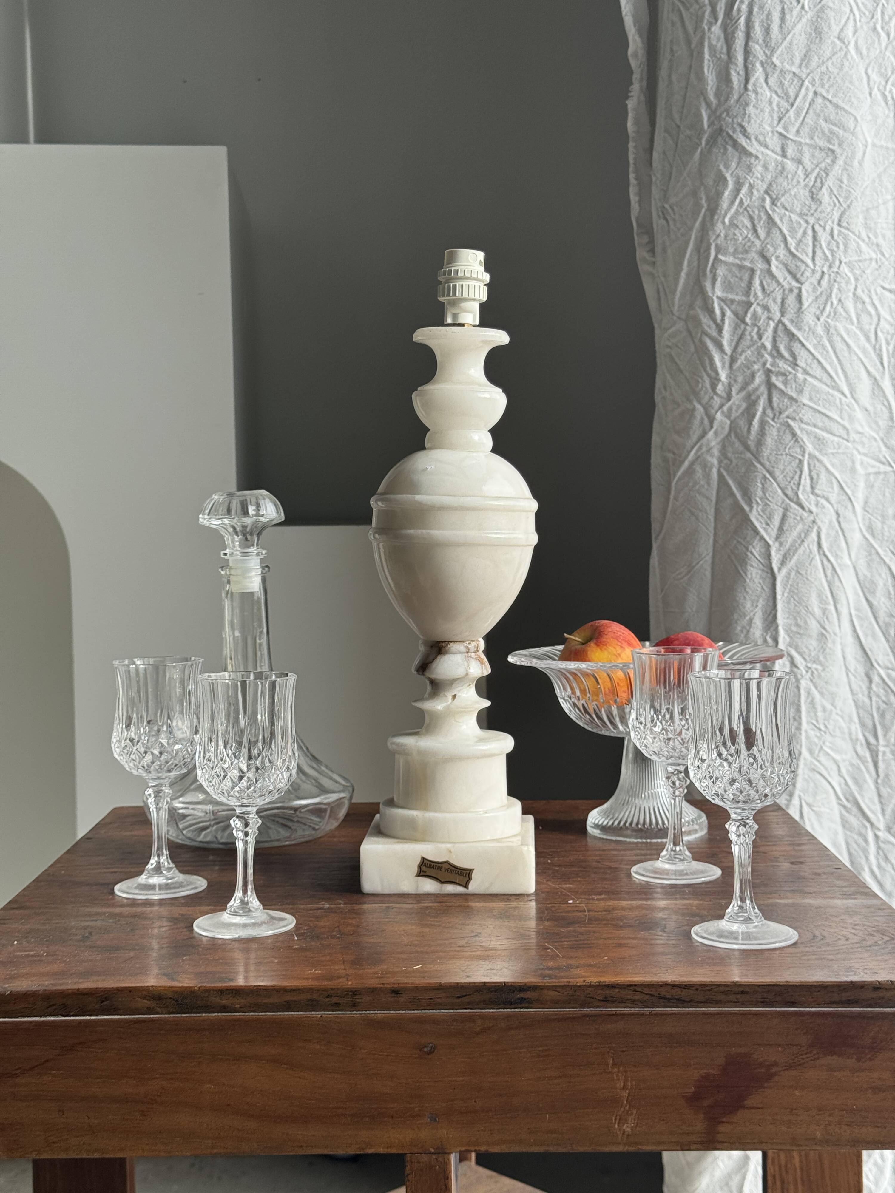 Large alabaster lamp base H41 D11