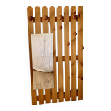 Mirrored coat rack in blond pine from the 70s and 80s