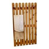 Mirrored coat rack in blond pine from the 70s and 80s