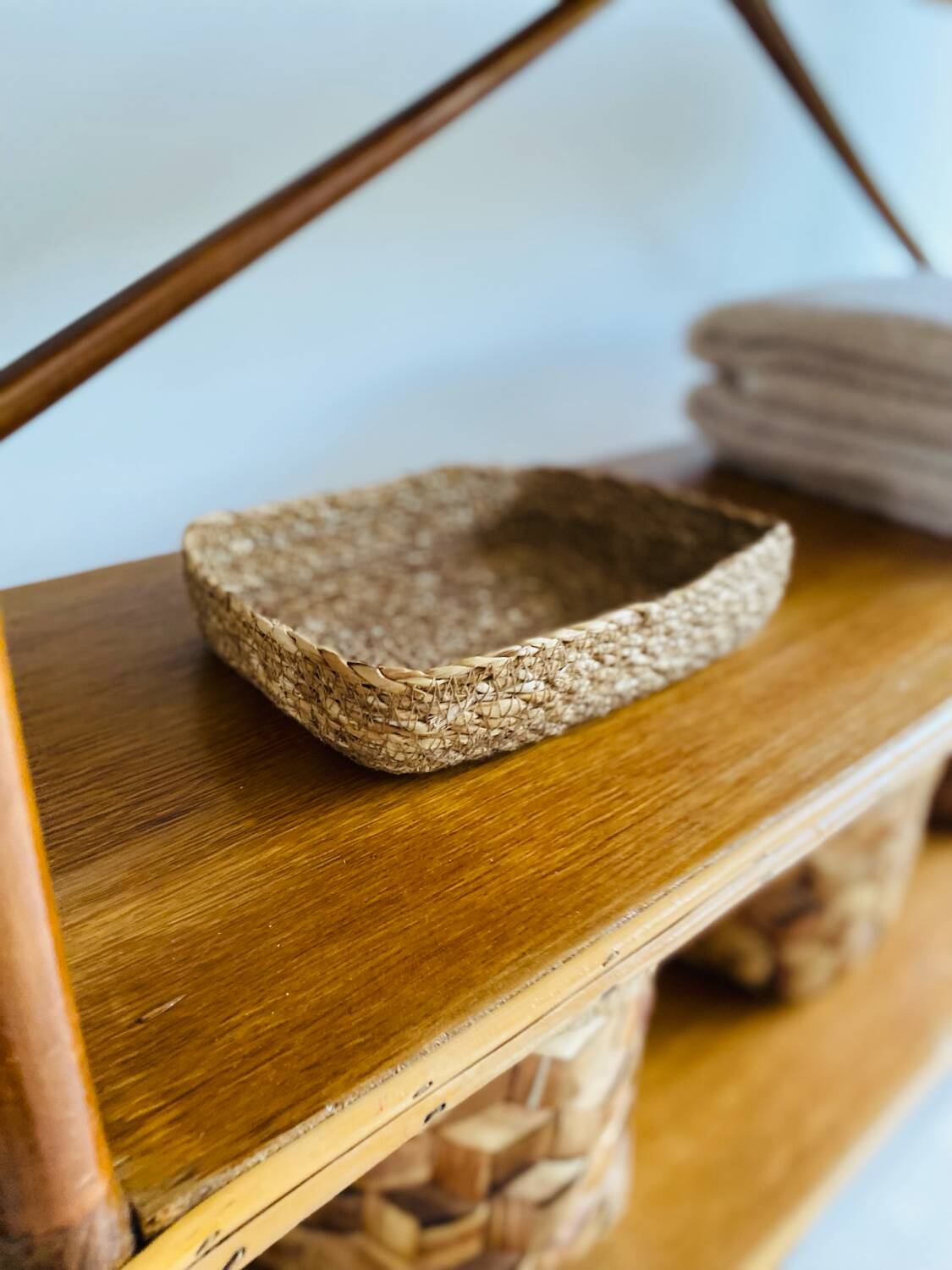 Vintage rattan shelf