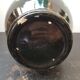 Old black enamelled ceramic Gaubier vase with green white vintage drips