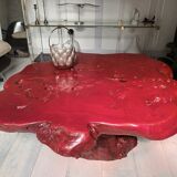 Brutalist coffee table magnifying elm